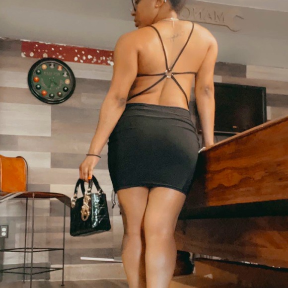 PLT black slinky mini dress - Picture 4 of 5